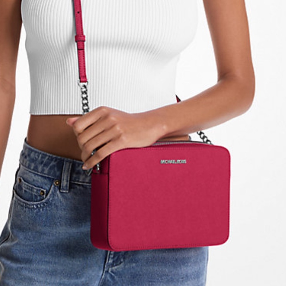 MICHAEL KORS Jet Set Lg Saffiano Leather EWCrossbody Bag East Wes
Dark Raspberry - Picture 3 of 16